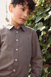 Camisa Lino Manga Larga Gris De Niño -Bci Boboli T4 M873019 BOBOLI
