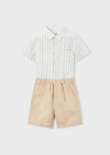 Conjunto Bermuda Lino Suiting Mocca Niño Mayoral M3217 MAYORAL