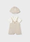 Overol Pañalero Corto Beige Bebe Niño Mayoral M1651 MAYORAL