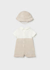 Overol Pañalero Corto Beige Bebe Niño Mayoral M1651 MAYORAL