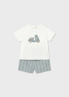 Conjunto Bermuda Lino Aplique Jade Bebe Niño Mayoral M1227 MAYORAL