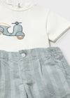 Conjunto Bermuda Lino Aplique Jade Bebe Niño Mayoral M1227 MAYORAL