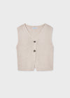 Blusa Chaleco Tejido Botones Beige Junior Niña Mayoral M6020 MAYORAL