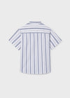 Camisa M/C Cuello Mao Azul Rayas Junior Niño Mayoral M6171 MAYORAL