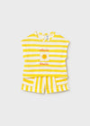 Conjunto Blusa M/C Con Short Punto Rayas Amarillo Bebe Niña Mayoral T6M Conjunto 4 Piezas Con Shot Corto Rosa Baby Mayoral MAYORAL
