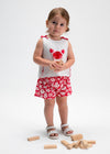 Conjunto Blusa Cangrejo Short Estampado Rojo Bebe Niña Mayoral M1210 MAYORAL