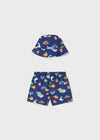 Conjunto Traje Baño Con Gorro Azul Bebe Niño Mayoral MAYORAL