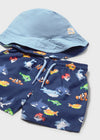 Conjunto Traje Baño Con Gorro Azul Bebe Niño Mayoral MAYORAL