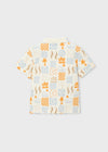 Polo M/C Estampado Nata Naranja Niño Mayoralt2 M3104 MAYORAL