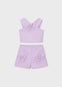 Conjunto Blusa Top Flor Con Short Crepe Malva Niña Mayoral M3948