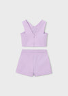 Conjunto Blusa Top Flor Con Short Crepe Malva Niña Mayoral M3948 MAYORAL