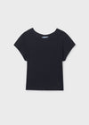 Blusa M/C Rayas Negro Junior Niña Mayoral M6008 MAYORAL