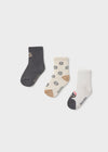 Set 3 Calcetines Motivos Gris Niño Mayoral M10137 MAYORAL