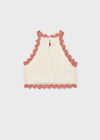 Blusa Top Tejido Flores Hueso-Arci Junior Niña Mayoral M6021 MAYORAL