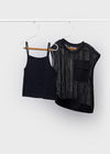 Blusa Twin Bolsillo Negro Junior Niña Mayoral M6160 MAYORAL