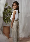 Conjunto Blusa S/M Con Pantalon Lentejuelas Champagne Junior Niña Abelylula M5214 ABEL Y LULA