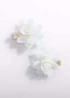 Set Pinzas Flor Tul Plisado Nata Abelylula M5467 ABEL Y LULA