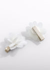 Set Pinzas Flor Tul Plisado Nata Abelylula M5467 ABEL Y LULA