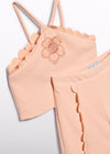 Conjunto Bermuda Crepe Ondas Peach Niña Abelylula M5209 ABEL Y LULA