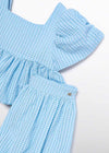 Conjunto Blusa Con Bermuda Celeste Niña Abelylula M5208 ABEL Y LULA