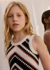 Conjunto Crochet Blusa Con Pantalon Crema-Negr Junior Niña Abelylula M5216 ABEL Y LULA