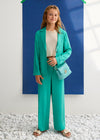 Conjunto De Vestir Saco Pantalon Jacquard Fluido Jade Niña Abelylula M5219 ABEL Y LULA