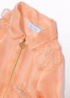 Chaqueta Cierre De Organza Flores 3D Peach Niña Abelylula M5306 ABEL Y LULA