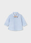 Camisa M/L Con Moño Bebe Recien Nacido Celeste Mayoral M2101