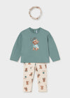 Conjunto Leggings Con Diadema Verde Bebe Niña Mayoral M2780 MAYORAL
