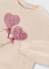 Sudadera Apliques Crema Niña Mayoral M4408 MAYORAL