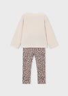 Conjunto Leggings Y Blusa Estampada Castaña Niña Mayoral M4734 MAYORAL
