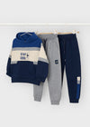 Conjunto Pants Sudadera Gorro Con 2 Pantalones Azul Para Niño Mayoral M4809 MAYORAL