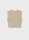 Chaleco Tejido Beige Junior Niña Mayoral M7347 MAYORAL