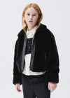 Abrigo Pelo Negro Junior Niña Mayoral M7401 MAYORAL