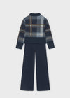 Conjunto Pantalon Tejido Jacquar Azul Junior Niña Mayoral M7532 MAYORAL