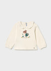 Conjunto Blusa M/L Vestir Crd-Verde Con Falda Tul Verde Bebe Niña Mayoral M2089 MAYORAL