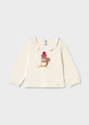 Conjunto Blusa M/L Vestir Crd-Frambrueza Con Pantalon Vestir Nuez Bebe Niña Mayoral M2089 MAYORAL