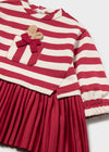 Vestido Rayas Combinado Felpa Rojo Bebe Niña Mayoral M2901 MAYORAL