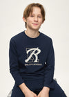 Playera M/L Embossed Azul Junior Niño Mayoral M7043 MAYORAL