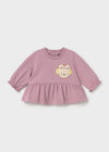 Conjunto 2 Blusas M/L Con Pantalon Punto Pana Malva Recien Nacida Niña Mayoral M2083 MAYORAL