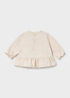 Conjunto 2 Blusas M/L Con Pantalon Punto Pana Malva Recien Nacida Niña Mayoral M2083 MAYORAL