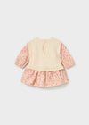 Vestido Con Chaleco Tejido Creama Recien Nacida Niña Mayoral M2821 MAYORAL