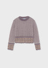 Sueter Jacquard Geometrico Lavanda Junior Niña Mayoral M7334 MAYORAL