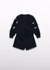 Conjunto Bermuda Lazos Negro Bebe Niña Abel Y Lula M5736 ABEL Y LULA