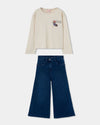 Conjunto Blusa M/L Con Pantalon Mezclilla De Niña -Bci Boboli M404176 BOBOLI