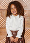 Blusa Con Blonda Crema Abelylula T8 M5624