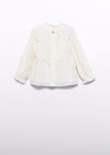 Blusa Con Blonda Crema Abelylula T8 M5624 ABEL Y LULA