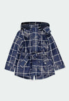 Impermeable Gabardina Con Capucha Desmontable Cuadros Marino Boboli M451178