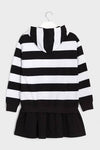 Vestido Manga Larga Con Gorro Rayas Negro Junior Niña Mayoral M7976