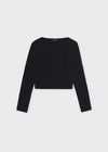 Blusa M/L Tejido Rayas Negro Junior Niña Mayoral M7066